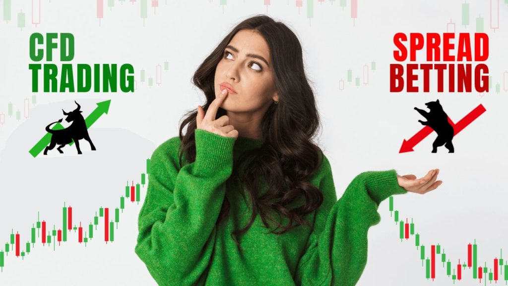 female trader considering to trade CFDs or Spread bet