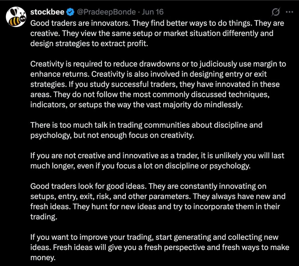 The Creativity Gap in Trading
